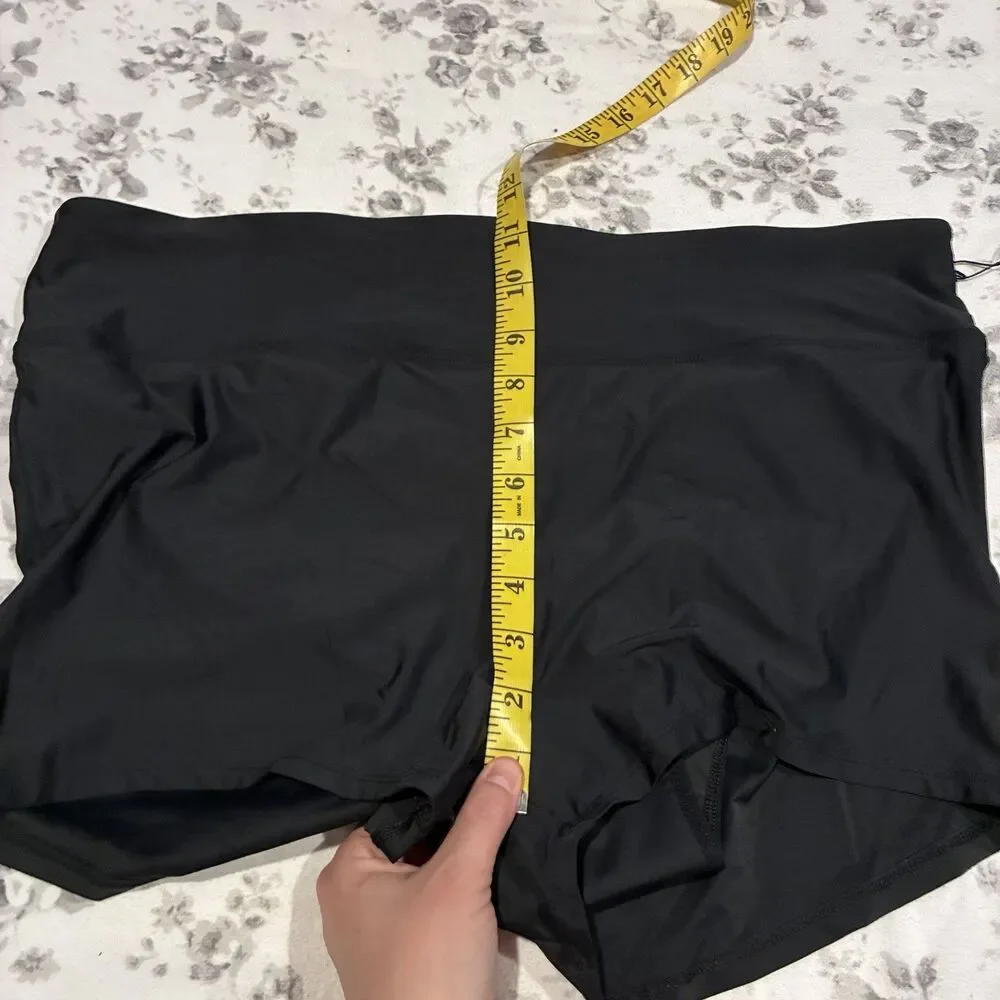 NWT Knix Womens XXL Black High Rise Boy Shorts Swim Bottoms